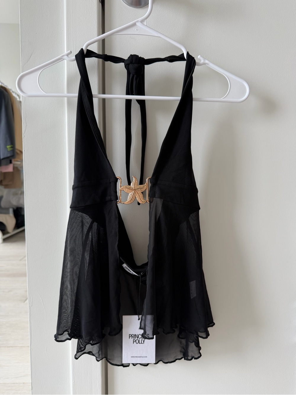 Princess Polly Electrified Hardware Detail Top Black